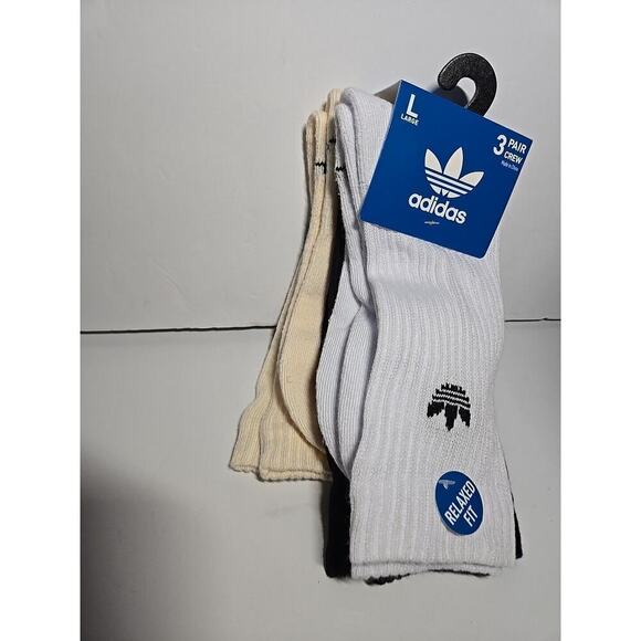 ADIDAS Mens Socks Crew Moisture Wicking Cushioned 3 Pair Shoe Size Large 6-12 - Picture 3 of 10